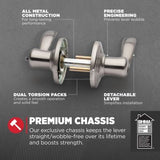 Tustin Satin Nickel Privacy Bed/Bath Door Lever Featuring Microban Antimicrobial Technology