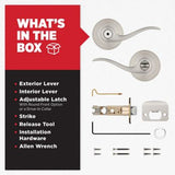 Tustin Satin Nickel Privacy Bed/Bath Door Lever Featuring Microban Antimicrobial Technology
