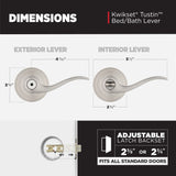 Kwikset Tustin Matte Black Privacy Bed/Bath Door Lever with Microban Antimicrobial Technology