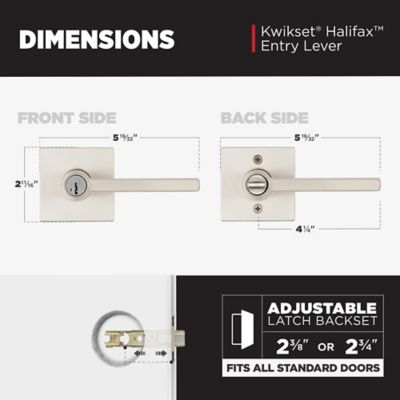Kwikset Halifax Square Polished Chrome Entry Door Lever with SmartKey Security
