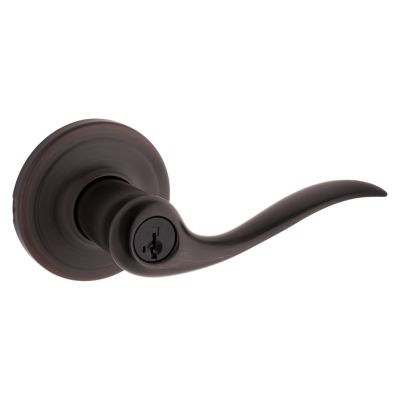 Kwikset Tustin Lever Venetian Bronze Keyed Entry with SmartKey Security