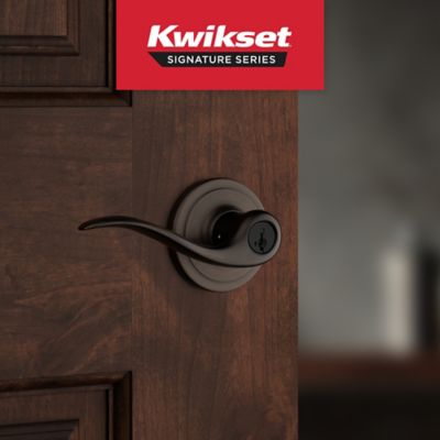 Kwikset Tustin Lever Keyed Entry with SmartKey Security, Venetian Bronze, ANSI/BHMA Grade 2, Adjustable 1-3/8" to 1-3/4" Door Thickness