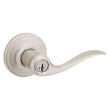 Kwikset Tustin Satin Nickel Keyed Entry Door Lever with SmartKey Security