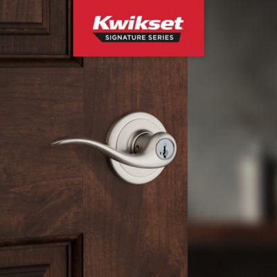 Kwikset Tustin Satin Nickel Keyed Entry Door Lever with SmartKey Security