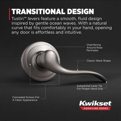 Kwikset Tustin Satin Nickel Left-Handed Half-Dummy Door Lever with Microban Antimicrobial Technology