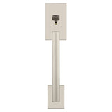 Kwikset San Clemente Satin Nickel Handleset with Halifax Square Lever, Microban Antimicrobial Technology