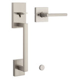 Kwikset San Clemente Matte Black Door Handleset with Halifax Square Lever, Microban Antimicrobial Technology