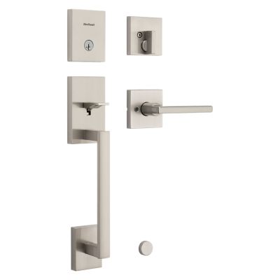 Kwikset San Clemente Low Profile Venetian Bronze Single Cylinder Entry Door Handleset with Halifax Lever, SmartKey Security