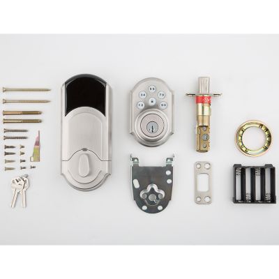 SmartCode 909 Satin Nickel Single Cylinder Electronic Deadbolt Featuring SmartKey Security