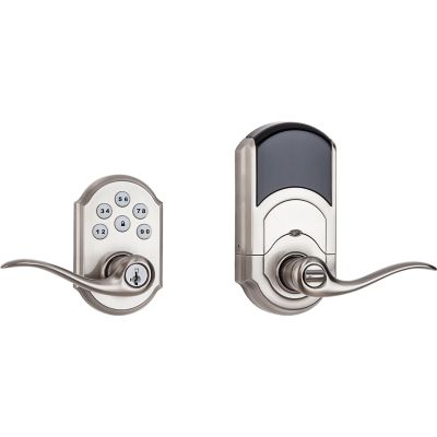 Kwikset 912 SmartCode Electronic Tustin Lever with Z-Wave Technology – Satin Nickel, SmartKey Security