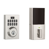 SmartCode 913 Contemporary Venetian Bronze Electronic Deadbolt with San Clemente Handleset and Halifax Interior Lever