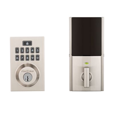 SmartCode 913 Contemporary Venetian Bronze Electronic Deadbolt with San Clemente Handleset and Halifax Interior Lever