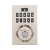SmartCode 913 Contemporary Venetian Bronze Electronic Deadbolt with San Clemente Handleset and Halifax Interior Lever
