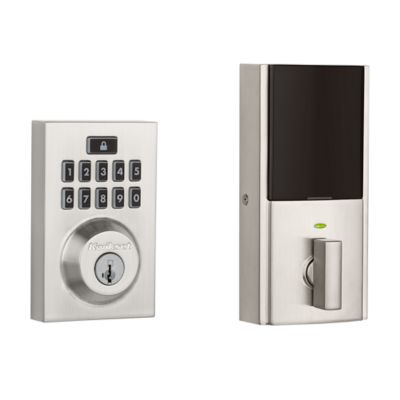 914 Signature 2nd Gen Contemporary Satin Nickel Deadbolt Featuring SmartKey and Home Connect Technology
