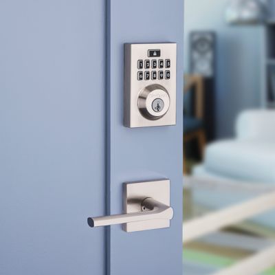 914 Signature 2nd Gen Contemporary Satin Nickel Deadbolt Featuring SmartKey and Home Connect Technology