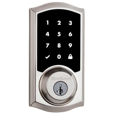Z-Wave SmartCode 916 Touchscreen Satin Nickel Single Cylinder Electronic Deadbolt Featuring SmartKey Security