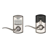 917 SmartCode Satin Nickel Electronic Single-Cylinder Tustin Door Lever Featuring SmartKey Security