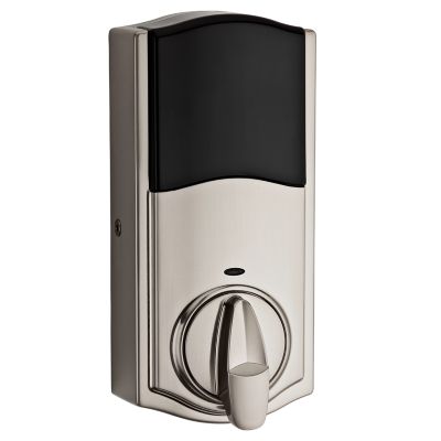 Kwikset Premis Touchscreen Smart Lock, Satin Nickel, Single-Cylinder Electronic Deadbolt with Milan Hall/Closet Lever