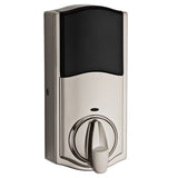 Kwikset Premis Touchscreen Smart Lock, Satin Nickel, Single-Cylinder Electronic Deadbolt with Milan Hall/Closet Lever
