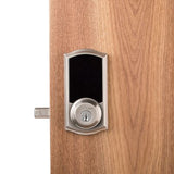 Kwikset Premis Touchscreen Smart Lock, Satin Nickel, Single-Cylinder Electronic Deadbolt with Milan Hall/Closet Lever