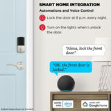 HALO Satin Nickel Keypad Wi‑Fi Electronic Single-Cylinder Smart Lock Deadbolt featuring SmartKey Security