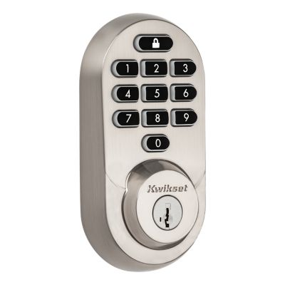 HALO Satin Nickel Keypad Wi‑Fi Electronic Single-Cylinder Smart Lock Deadbolt featuring SmartKey Security