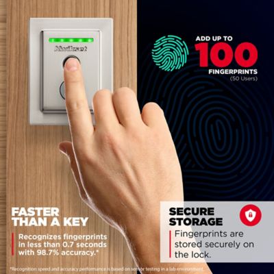 Kwikset Halo Touch Fingerprint Wi‑Fi Smart Lock Deadbolt with SmartKey Security, Satin Nickel, Contemporary, with Halifax Lever