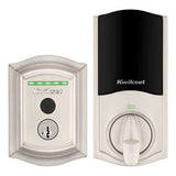 Kwikset Halo Touch Traditional Fingerprint Wi‑Fi Smart Lock Deadbolt with SmartKey Security, Satin Nickel, with Tustin Lever