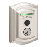 Kwikset Halo Touch Traditional Fingerprint Wi‑Fi Smart Lock Deadbolt with SmartKey Security, Satin Nickel, with Tustin Lever