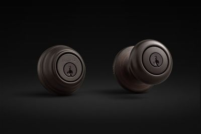 Kwikset SmartKey Juno Polished Brass Entry Knob and Single Cylinder Deadbolt, ANSI/BHMA Grade 2, KW1