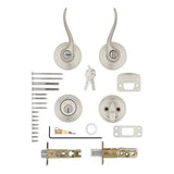 Kwikset Tustin Venetian Bronze SmartKey Single-Cylinder Deadbolt Universal Keyed Entry Door Handle Combo Pack (1 Handle and 1 Deadbolt)
