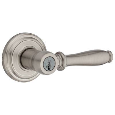 Kwikset Ashfield Satin Nickel SmartKey Universal Keyed Entry Door Lever Handle