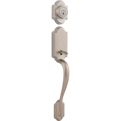 Kwikset Arlington Venetian Bronze SmartKey Single-Cylinder Deadbolt Keyed Entry Door Handleset with Tustin Lever