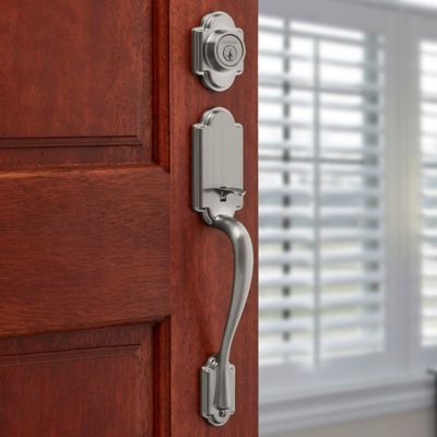 Kwikset Arlington Venetian Bronze SmartKey Single-Cylinder Deadbolt Keyed Entry Door Handleset with Lido Lever