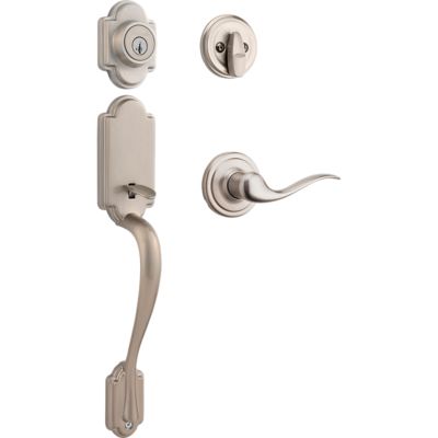 Kwikset Arlington Venetian Bronze SmartKey Single-Cylinder Deadbolt Keyed Entry Door Handleset with Tustin Lever