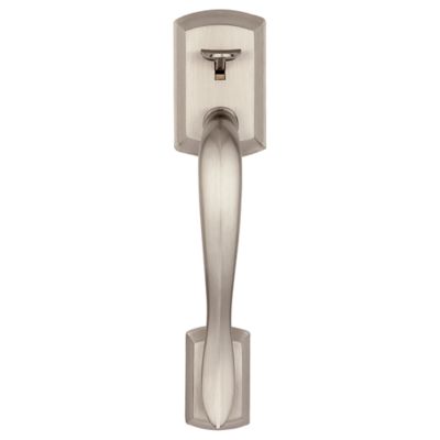 Kwikset Avalon Satin Nickel Handle Only without Deadbolt with Tustin Door Lever, Microban Antimicrobial Technology