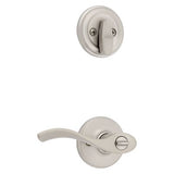 Kwikset Balboa Satin Nickel Single-Cylinder Deadbolt Universal Keyed Entry Door Handle Combo Pack (1 Handle and 1 Deadbolt)