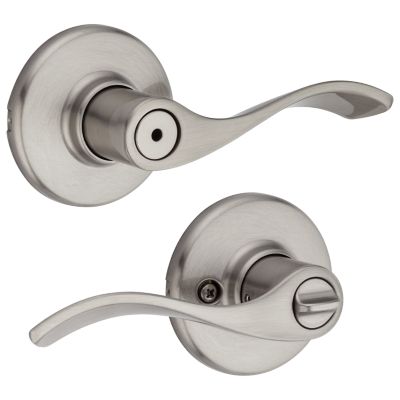 Balboa Satin Nickel Privacy Bed/Bath Door Lever with Microban Antimicrobial Technology