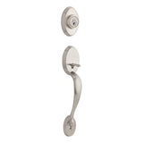 Chelsea Satin Nickel Single Cylinder Door Handleset with Juno Door Knob Featuring SmartKey Security
