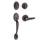Kwikset Shelburne Venetian Bronze Single Cylinder Handleset with Lido Lever, SmartKey Security