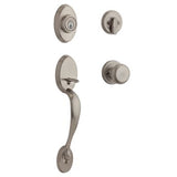 Chelsea Satin Nickel Single Cylinder Door Handleset with Juno Door Knob Featuring SmartKey Security