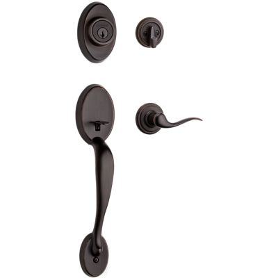 Kwikset Shelburne Venetian Bronze Single Cylinder Handleset with Lido Lever, SmartKey Security
