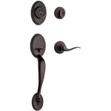 Kwikset Shelburne Venetian Bronze Single Cylinder Handleset with Lido Lever, SmartKey Security