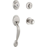 Dakota Satin Nickel Single Cylinder Door Handleset, Less Interior Pack, Featuring SmartKey Security