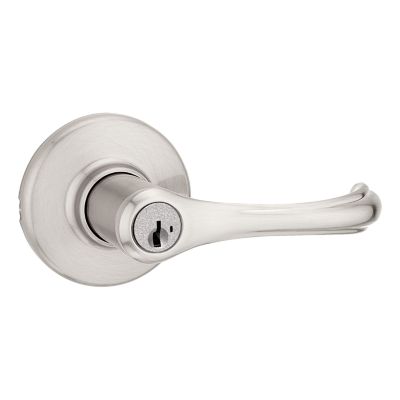 Kwikset Dorian Satin Nickel Exterior Entry Door Lever with SmartKey Security
