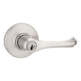 Kwikset Dorian Satin Nickel Exterior Entry Door Lever with SmartKey Security