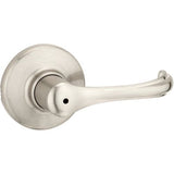 Kwikset Dorian Satin Nickel Privacy Bed/Bath Door Lever with Microban Antimicrobial Technology