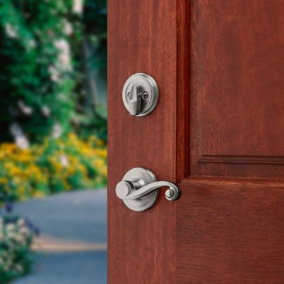Kwikset Arlington Venetian Bronze SmartKey Single-Cylinder Deadbolt Keyed Entry Door Handleset with Lido Lever