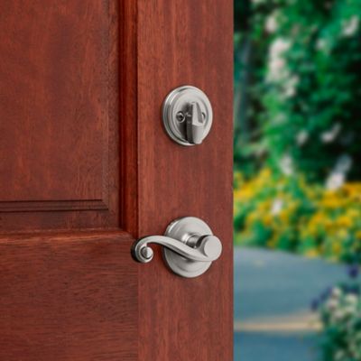 Kwikset Arlington Venetian Bronze SmartKey Single-Cylinder Deadbolt Keyed Entry Door Handleset with Lido Lever