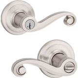 Kwikset Lido Satin Nickel Exterior Entry Door Lever with SmartKey Security